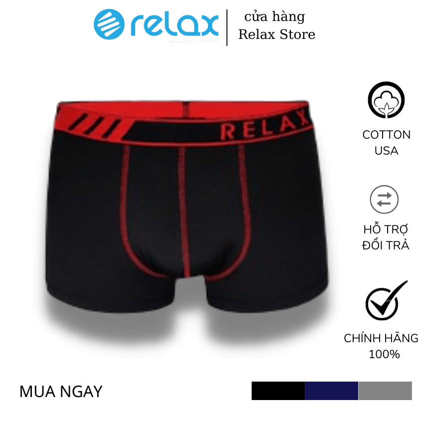 quần lót nam relax underwear thun lạnh cao cấp chính hãng, quần sịp đùi boxer rltk25