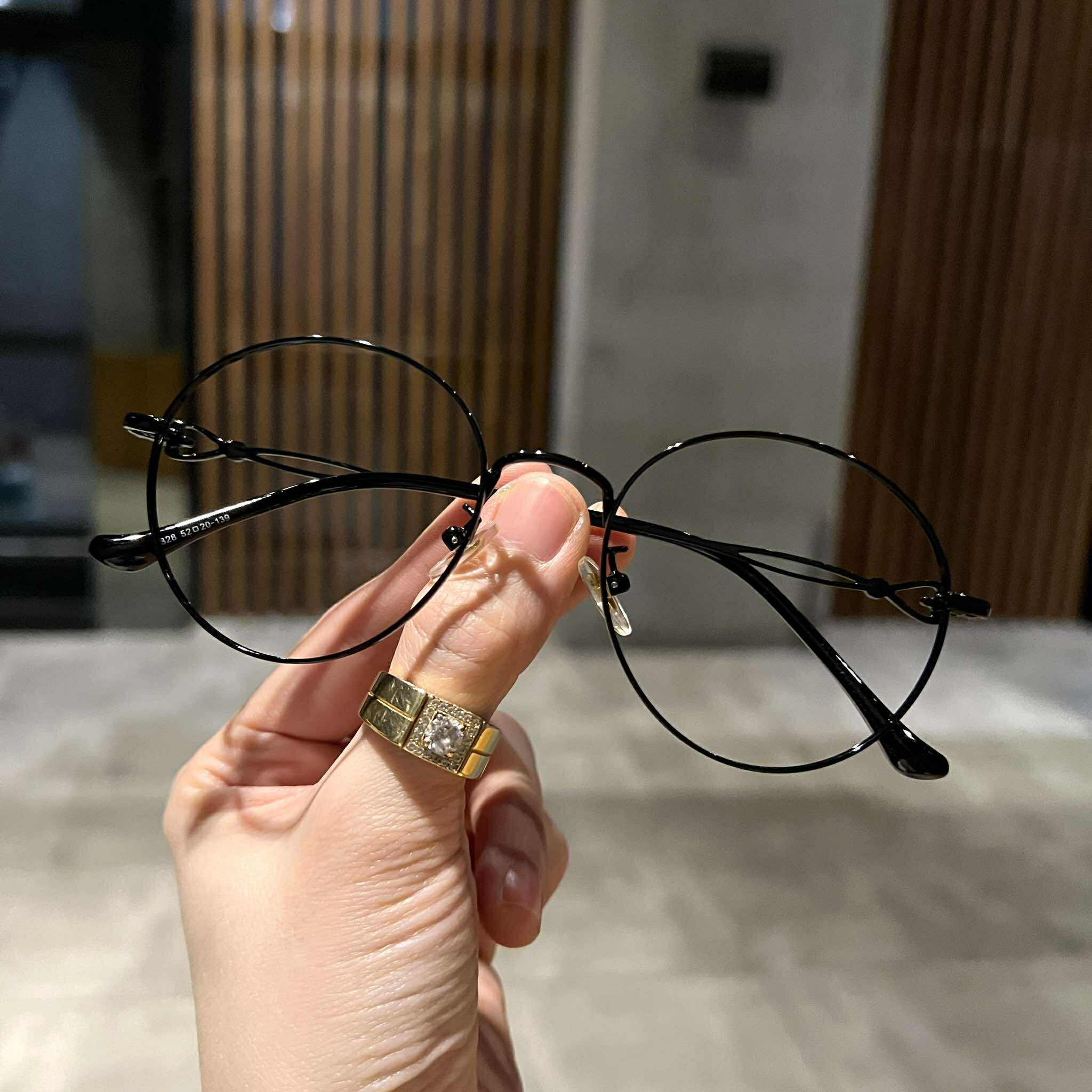 Kính thời trang dáng Mắt tròn xoe kim loại cao cấp