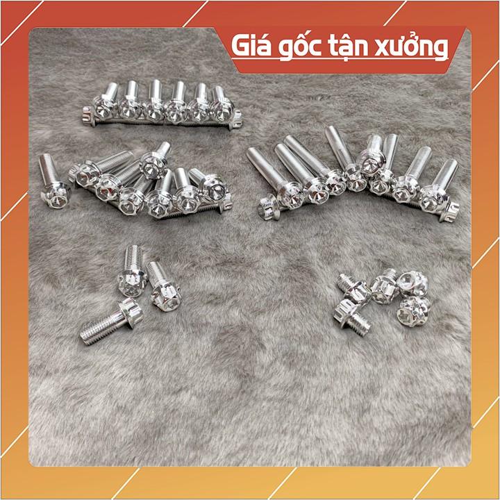 ỐC SALAYA INOX 10 LY NHIỀU SIZE ĐẦU VƯƠNG MIỆNG CỰC ĐẸP GẮN NHIỀU VỊ TRÍ TRÊN XE