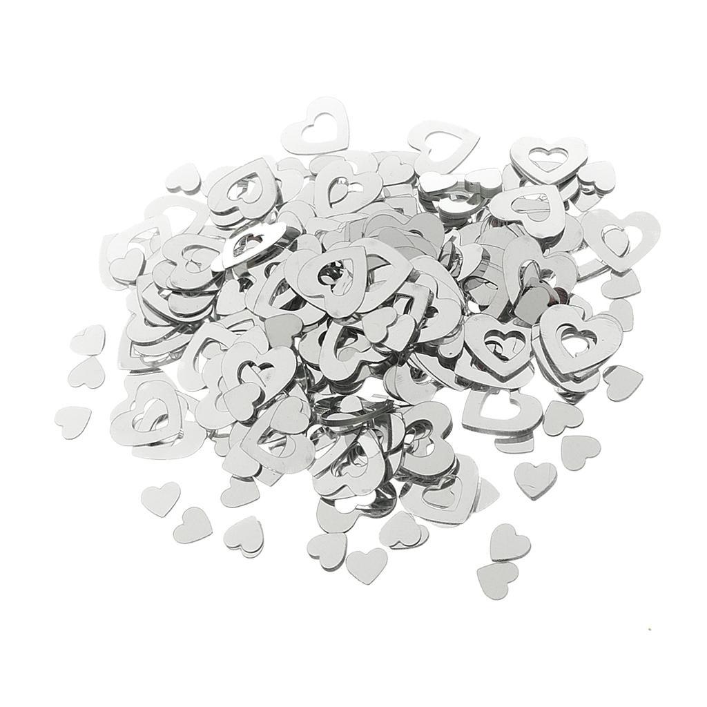 3X Mixed Heart Wedding Table Confetti Party Decoration Scatter Sprinkles Silver