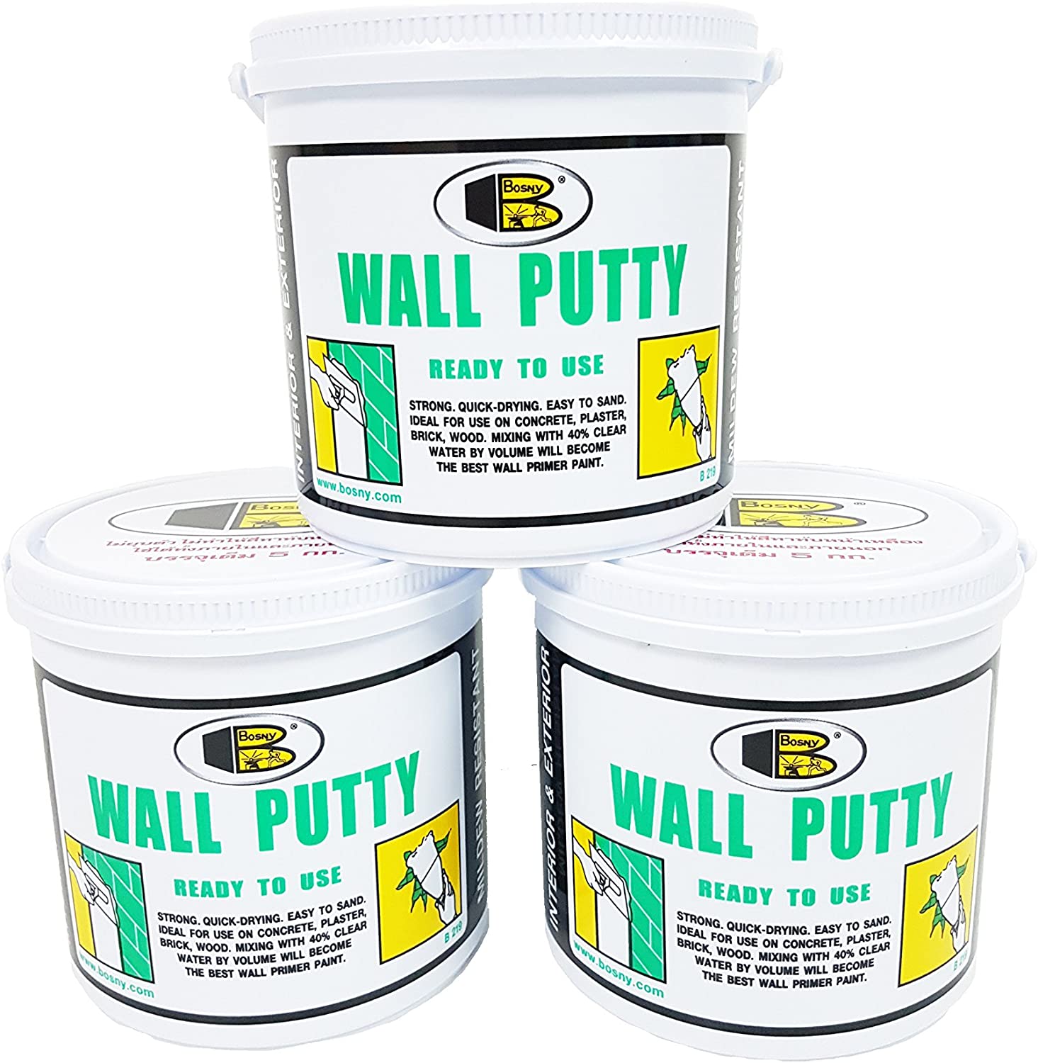 Bột trét tường chống thấm Wall Putty B219 Bosny - Nhập khẩu Thái Lan