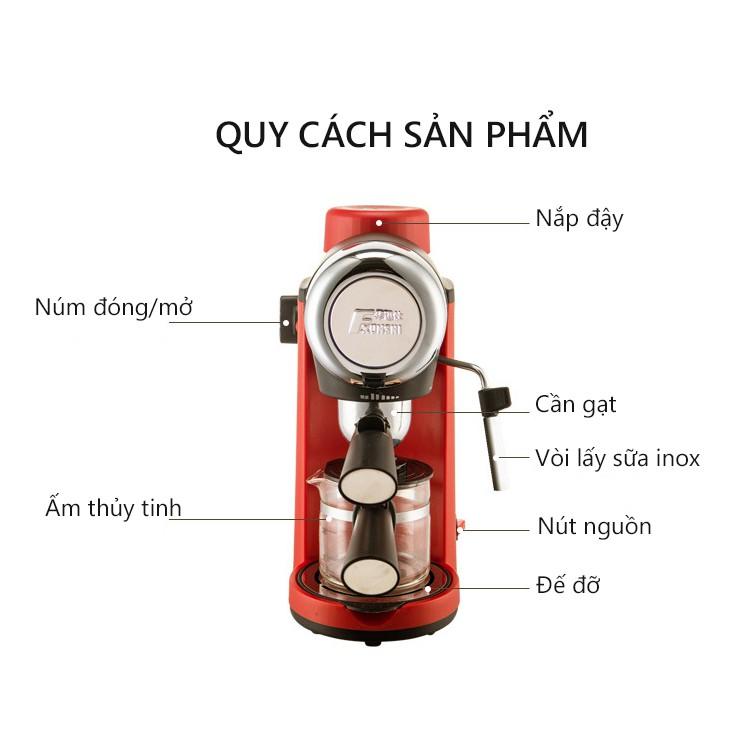 H101R- Máy pha cà phê capuchino, espesso, máy pha cà phê tiện lợi (Vỏ nhựa), màu đỏ 2005 vinhthuan.shop