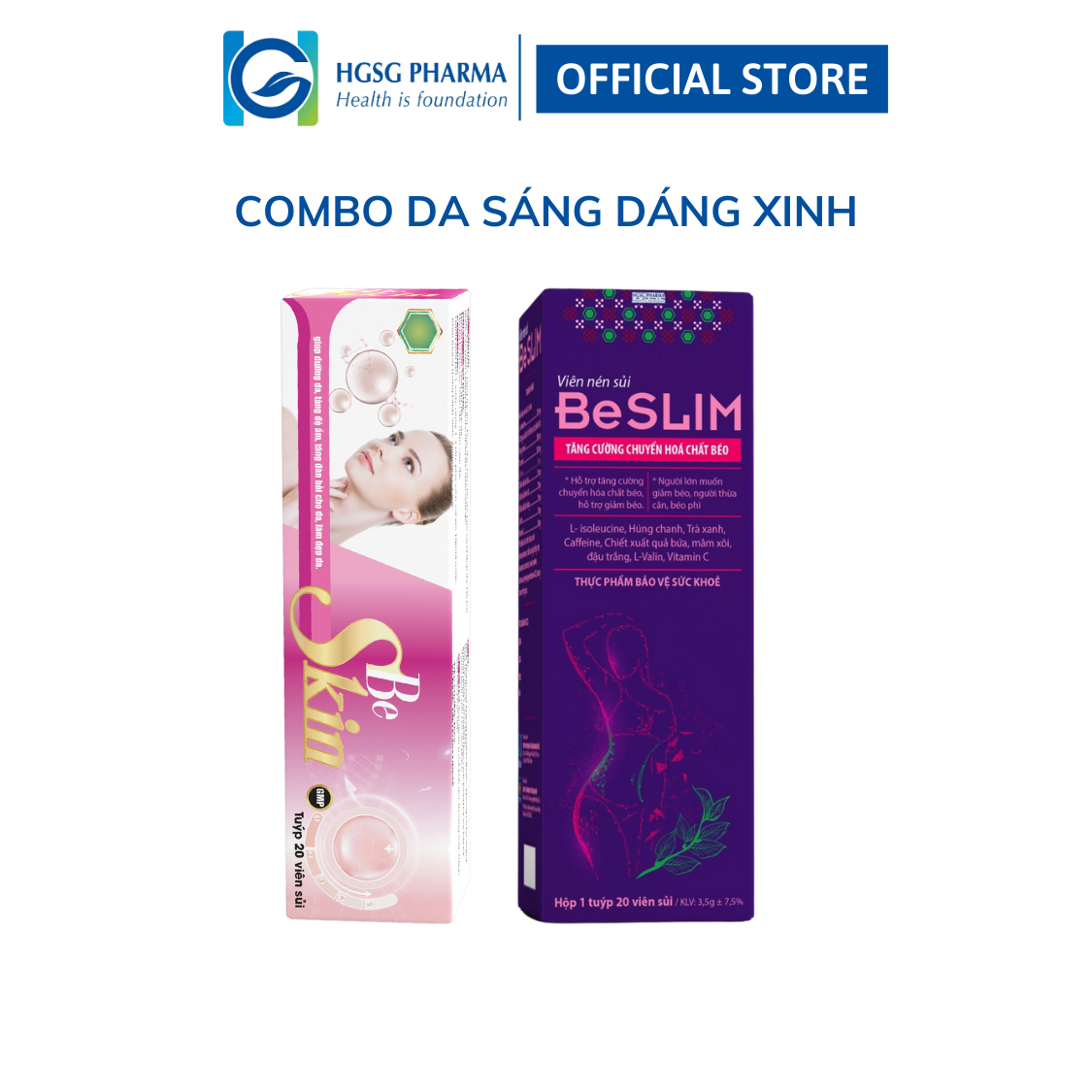 Combo Da sáng dáng xinh HGSG pharma Be Skin & Be Slim