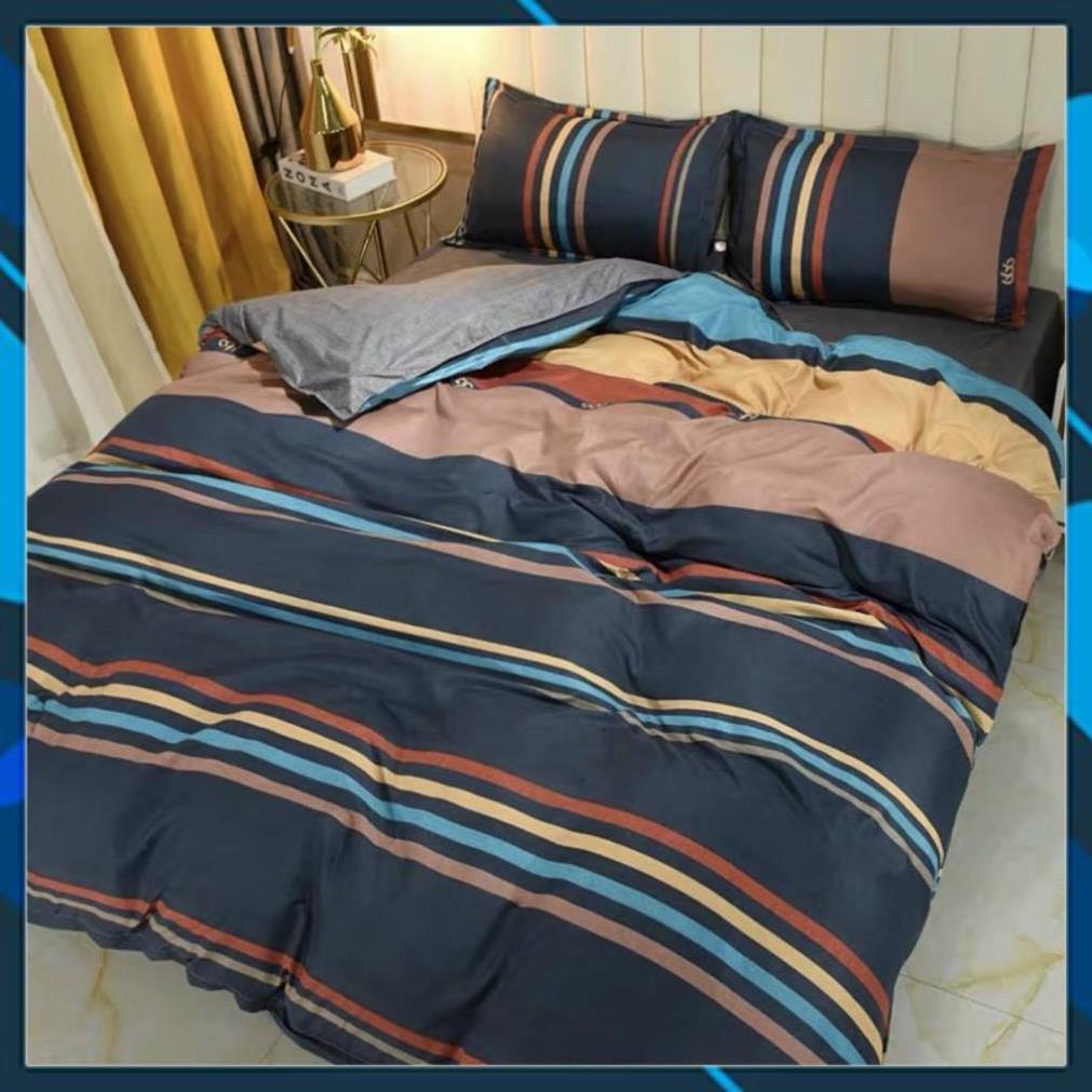 Bộ chăn ga Cotton poly vintage chăn ga Hàn Quốc đủ size miễn phí bo chun