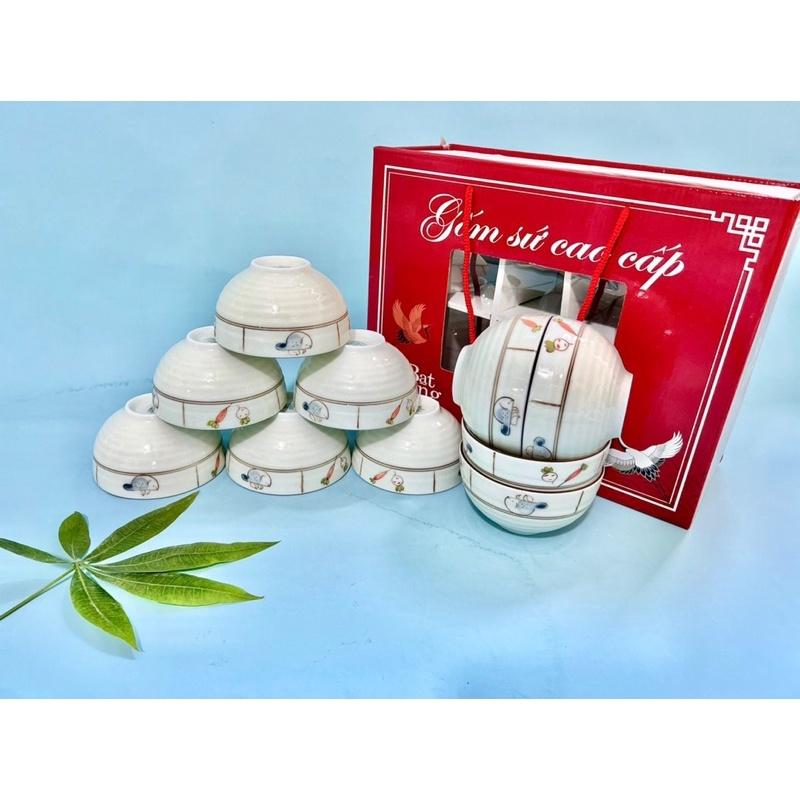 Set 10 bát cơm làm quà tặng. Gốm sứ Bát Tràng