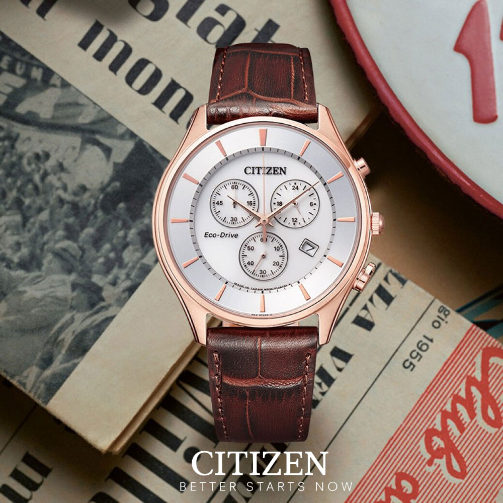 Đồng Hồ Nam Citizen Dây Da AT2362-02A - Mặt Trắng (Sapphire)