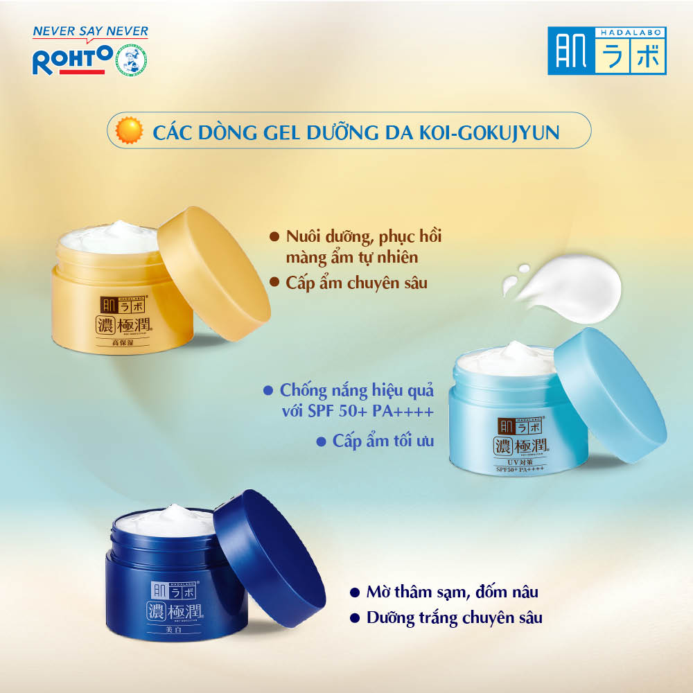 Kem dưỡng ẩm chống nắng ban ngày Hada Labo Koi-Gokujyun UV White Gel SPF50+ PA++++ RMV-RJ-HDLB-UWG (90g)