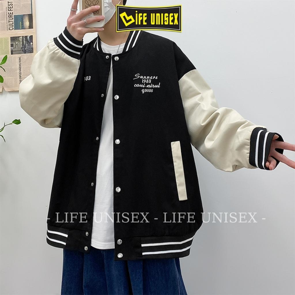 Áo khoác Bomber Jacket Dù 2 Lớp 1983 Unisex Nam Nữ form rộng Chống nắng Siêu Hot Unisex