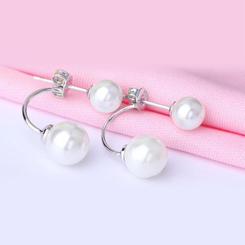 Bông tai ngọc nhân tạo cánh cung cao cấp