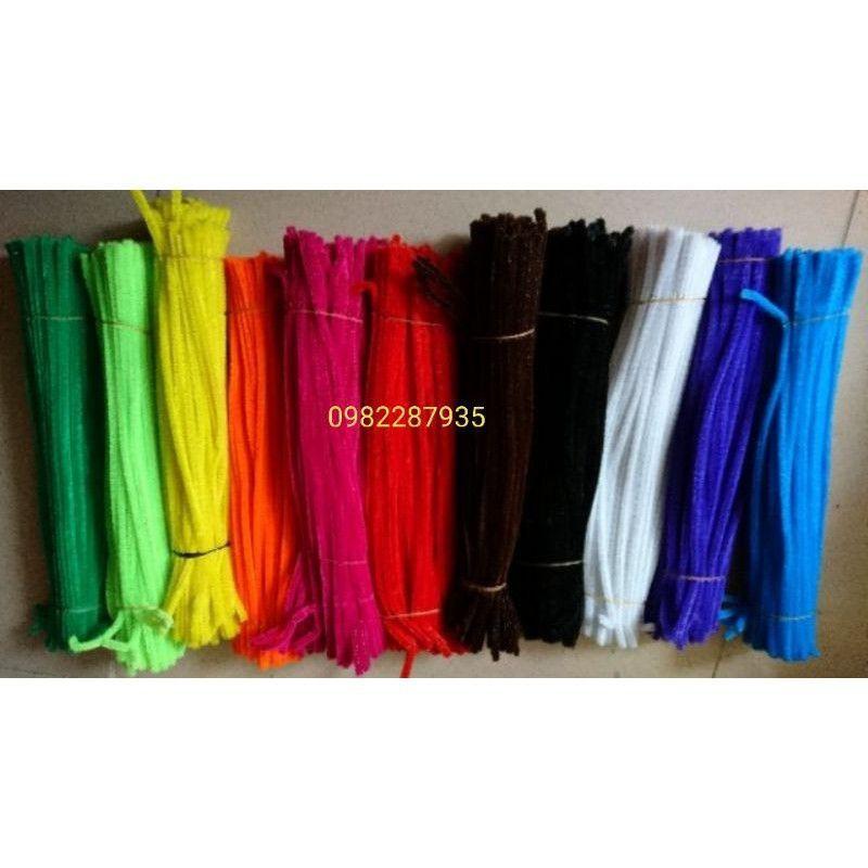 Set 100 dây kẽm màu xù nhung trang trí