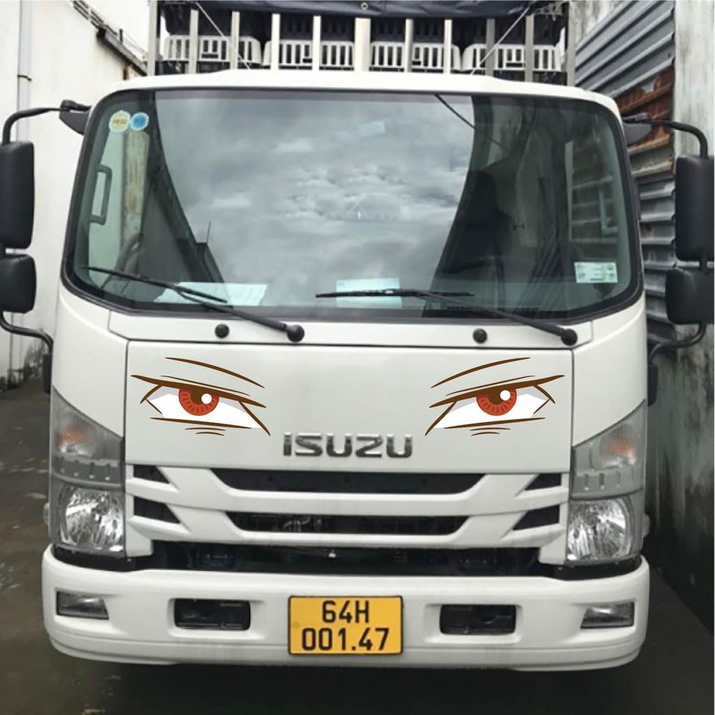 Tem dán sườn xe, decal trang trí đầu xe, tem mắt xe tải Isuzu, tải Fuso, xe Faw SM-13