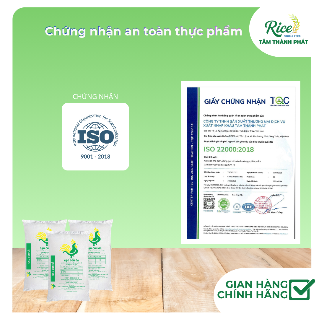 10KG GẠO THƠM SỮA - HIỆU CON GÀ