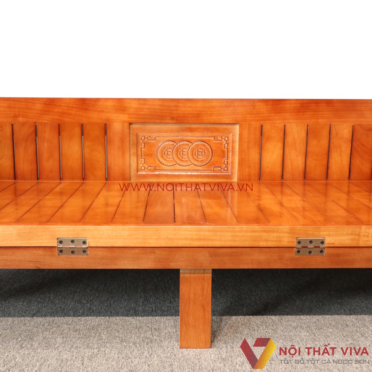 Ghế Gấp Trường Kỷ Gỗ Xoan Mở Ra Thành Giường 1m9x1m4 Bền Đẹp