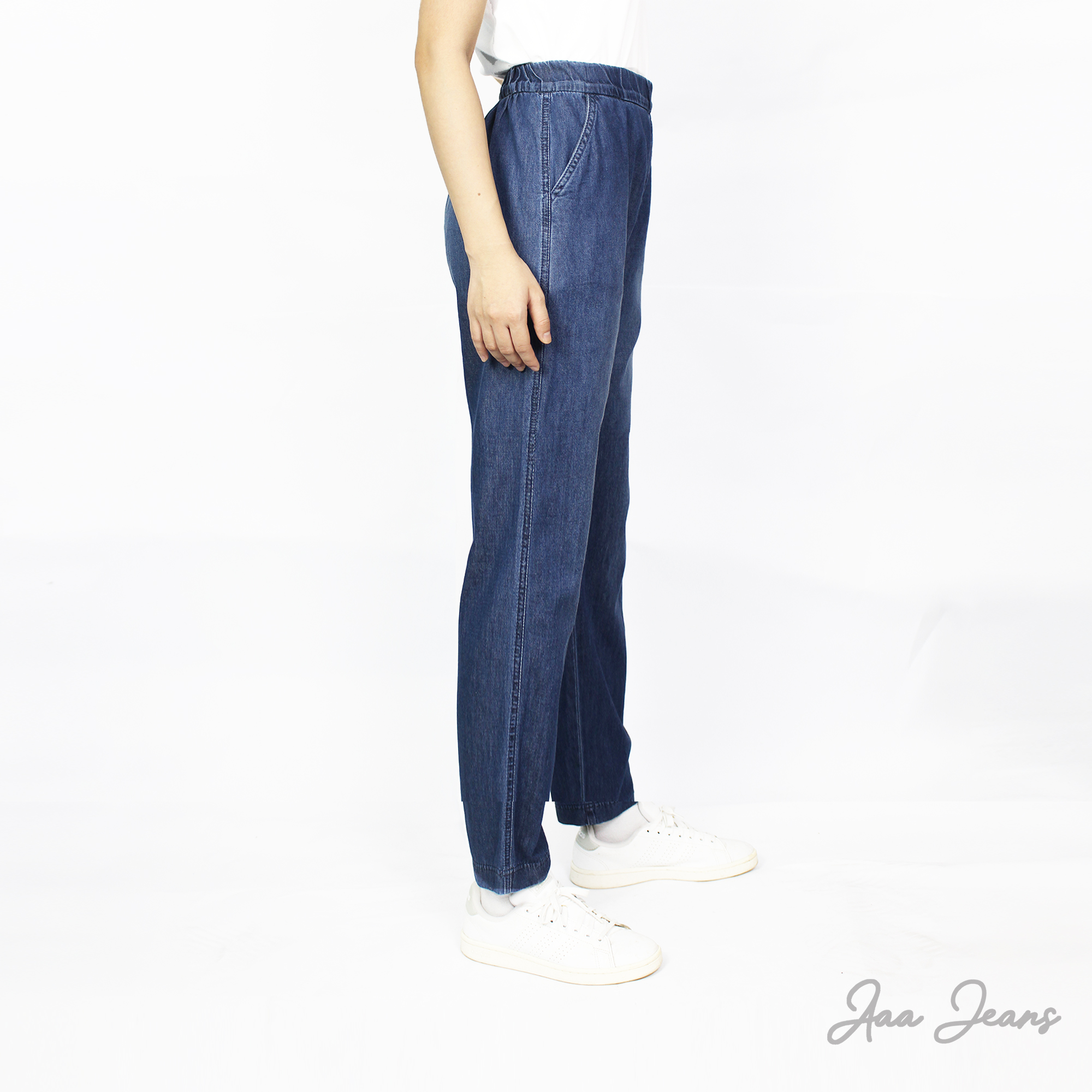 Quần Jeans Nữ Lưng Thun Ống Suông Relax Fit Aaa Jeans