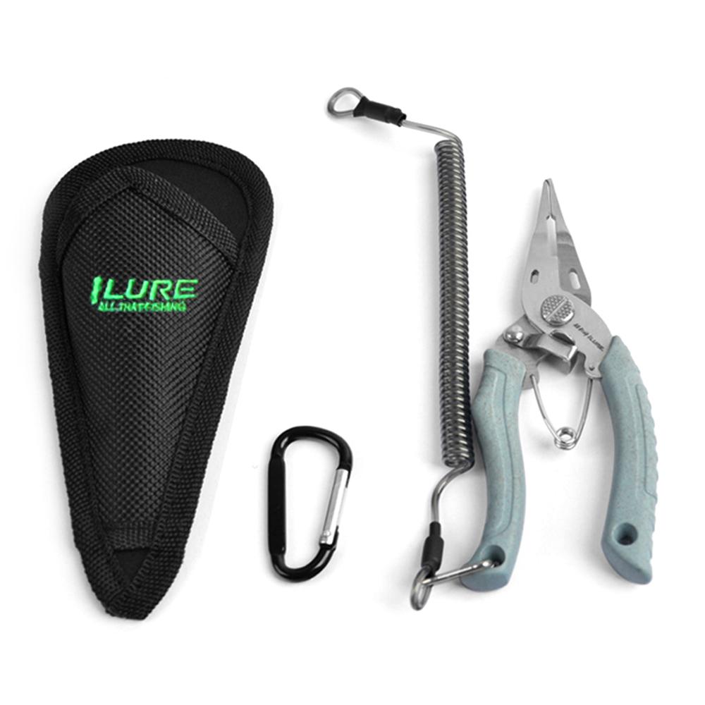 ILURE Fishing Pliers Scissors Stainless Steel Fishing Line Cutter Split Ring Pliers Hook Remover Tool