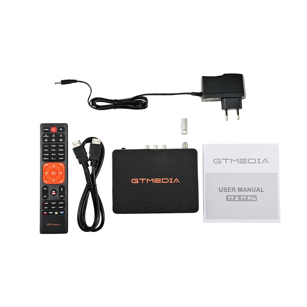 Bộ thu tín hiệu hộp giải mã GTMEDIA TT PRO DVB-T / T2 / C Điều khiển từ xa Bộ thu TV H.265 Full HD 1080P