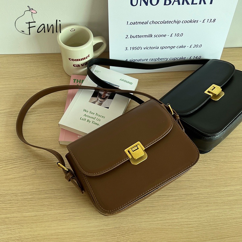 Túi Đeo Chéo, Túi Xách Nữ MiiZzu Khoá Gập Da Trơn Cao Cấp, Sang Trọng Phong Cách Hàn Quốc Mẫu Mới Size 22cm