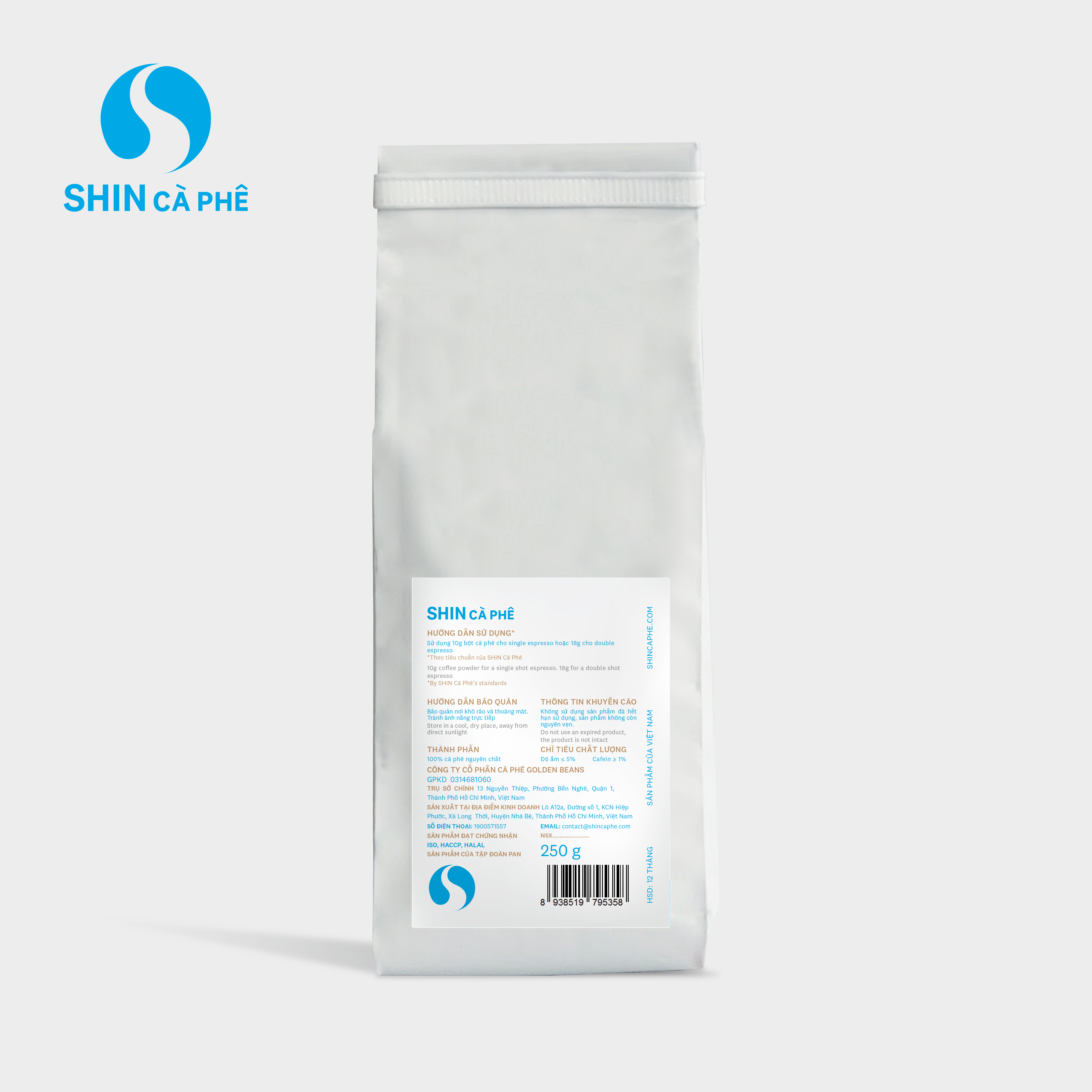 SHIN Cà Phê - Khe Sanh Blend 250g Hạt -Cà Phê Đặc Sản Pha Máy