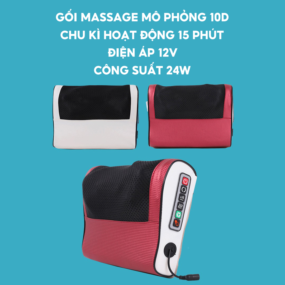 Gối Massage Đau Cổ Mát Xa Vùng Cổ Vai Gáy 4 Chức Năng Nhiệt Hồng Ngoại