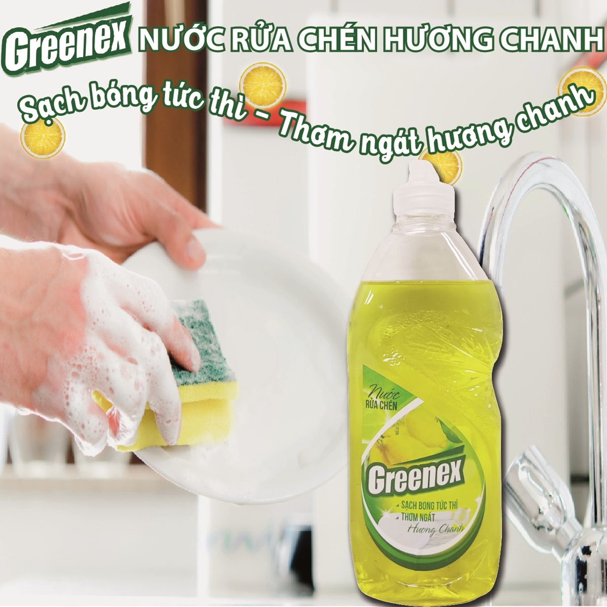 [Combo 6 Tặng 4] 6 Chai Nước rửa chén bát 100% Thiên nhiên An toàn da tay Greenex 400g