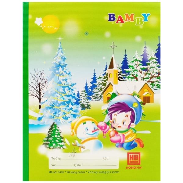 Vở Class Bamby - 5 Ô Ly 96 Trang ĐL 58g/m2 - Hồng Hà 0405 (Mẫu Màu Giao Ngẫu Nhiên)