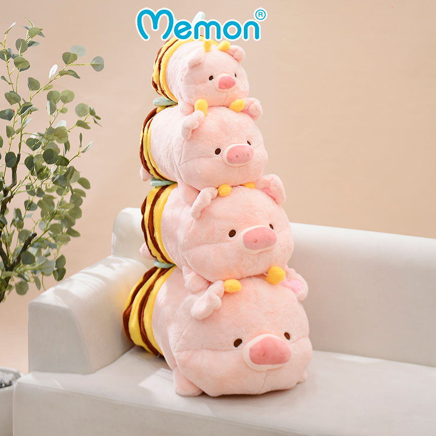 Gấu Bông Heo LuLu Nằm Ong 35cm - 70cm Cao Cấp Memon, Heo Bông LuLu Cao Cấp