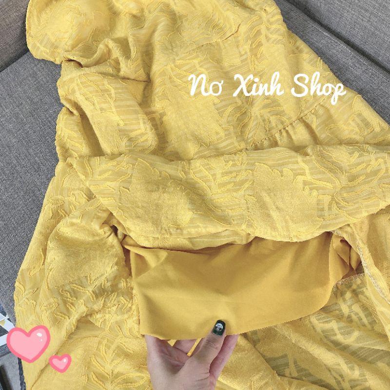 Váy Maxi Yếm Ren Hoa Nổi Cao Cấp