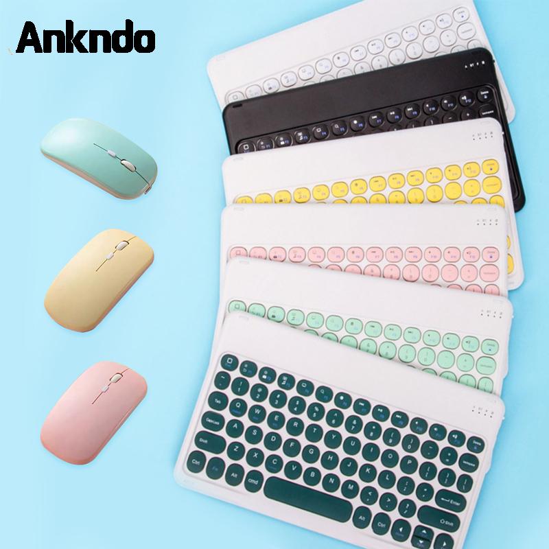 Bàn Phím Bluetooth Không Dây Và Chuột Im Lặng Mini Protable Cực Chất 2.4G Kích Thước Đầy Đủ Bàn Phím Chuột Cho Máy Tính điện Thoại Máy Tính Bảng Laptop