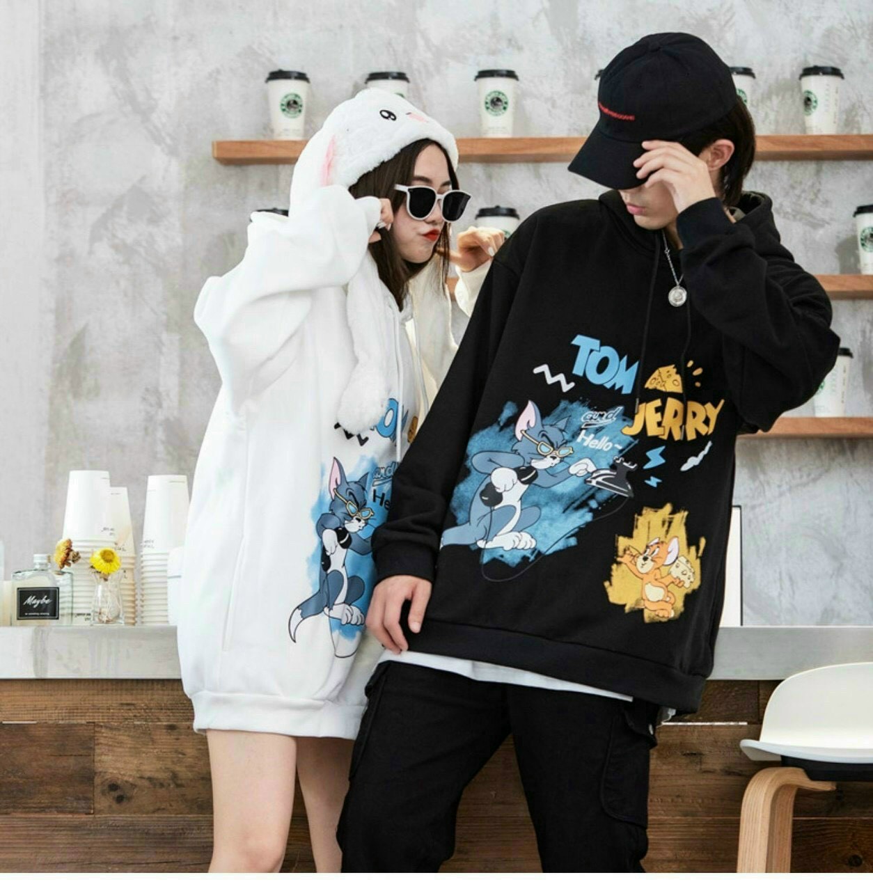 ÁO HOODIE IN HÌNH TOM AND JERRY ĐÁNG YÊU