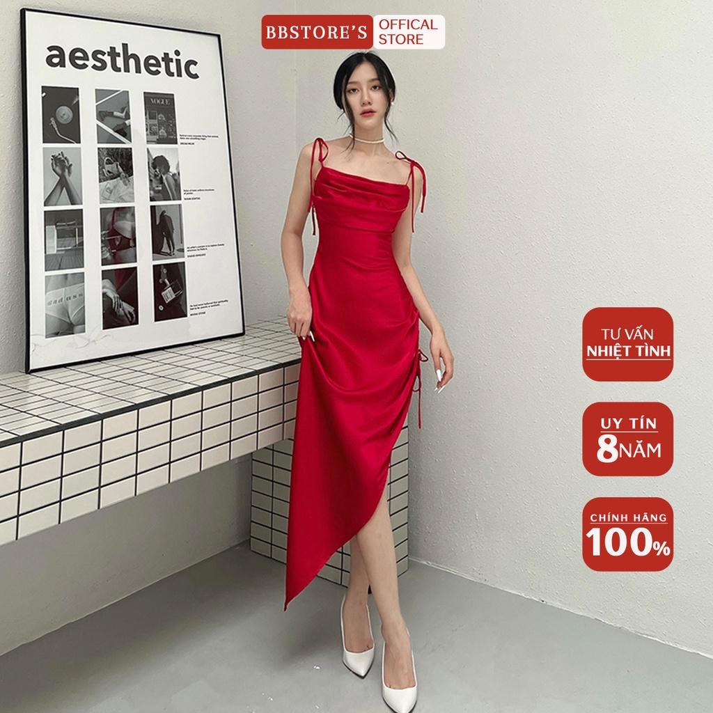 BBSTORE'S Đầm Hai Dây Phi Lụa Dự Tiệc Sang Trọng -D1165