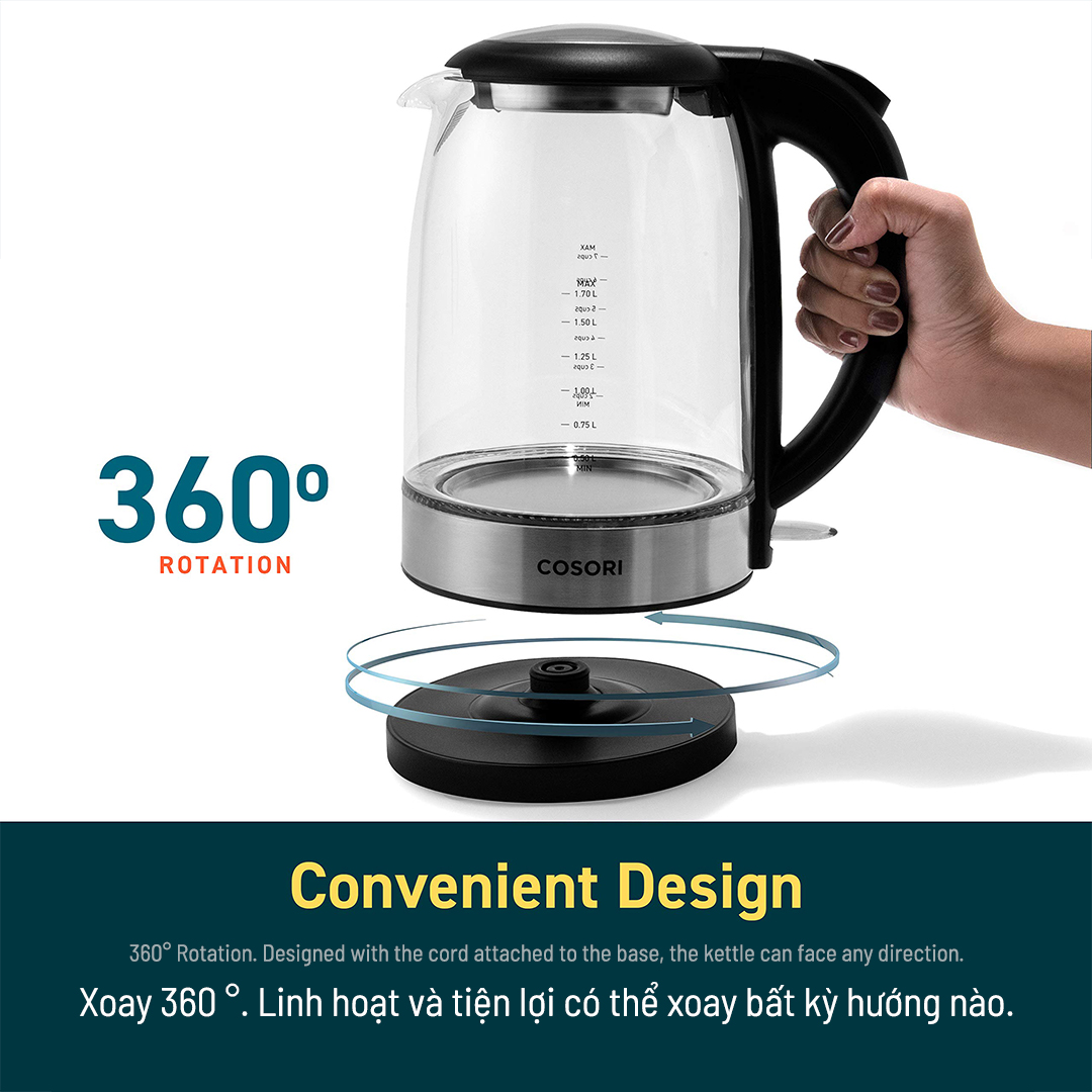 Ấm bình đun siêu tốc Cosori GK172-CO 1.7L - Hàng chính hãng