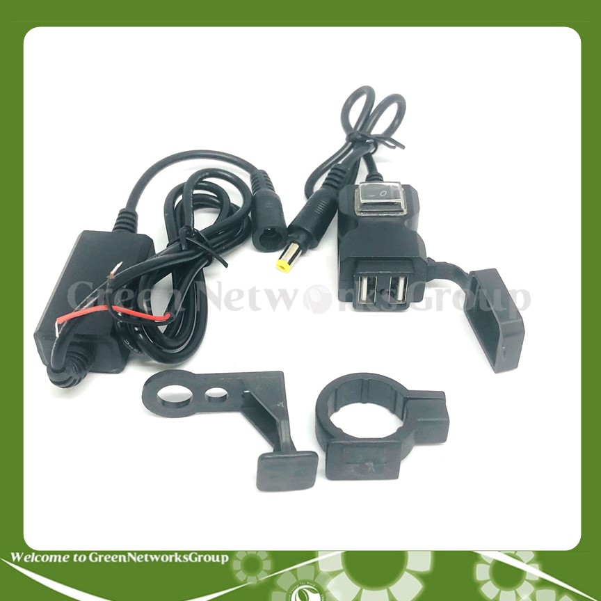 Sạc điện thoại lắp xe máy 2,1A 12V  Green Networks Group