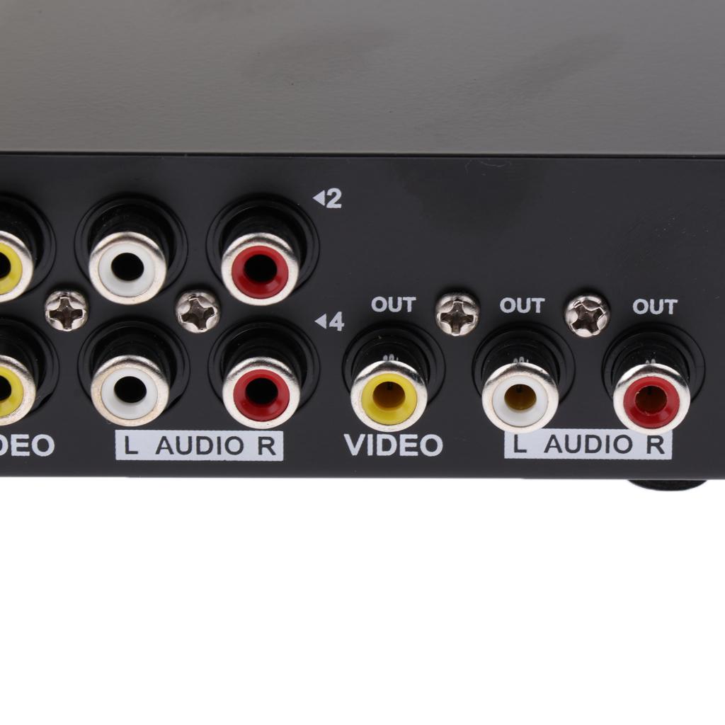 4Port RCA Video Audio AV Switch Switcher Selector 4 in 1 Out TV Splitter Box