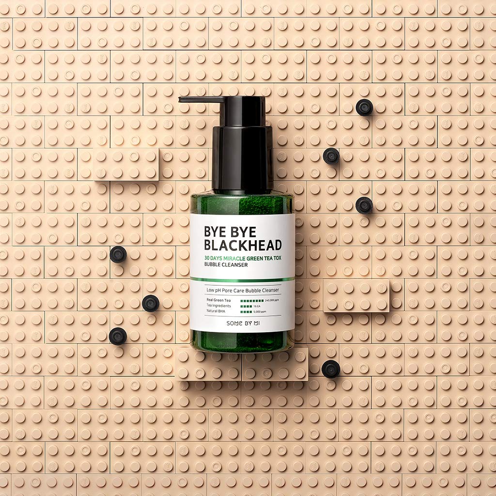 Sữa Rửa Mặt Sủi Bọt Loại Bỏ Mụn Đầu Đen Some By Mi Bye Bye Blackhead 30 Days Miracle Green Tea Tox Bubble Cleanser 120ml