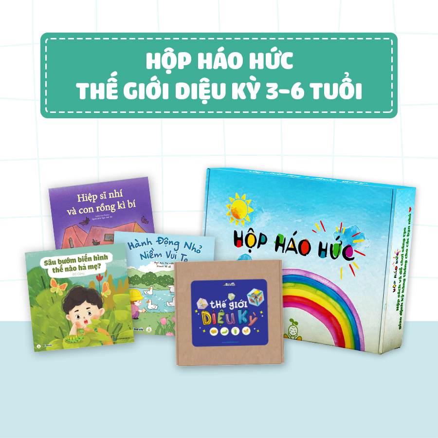 Hộp Háo Hức Thế Giới Diệu Kỳ cho bé 3-6 tuổi gồm đồ chơi Rubik giấy và 3 Sách Thiếu Nhi