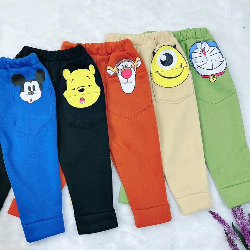 Quần nỉ bông mông túi hình thú đáng yêu cho bé 8-18kg