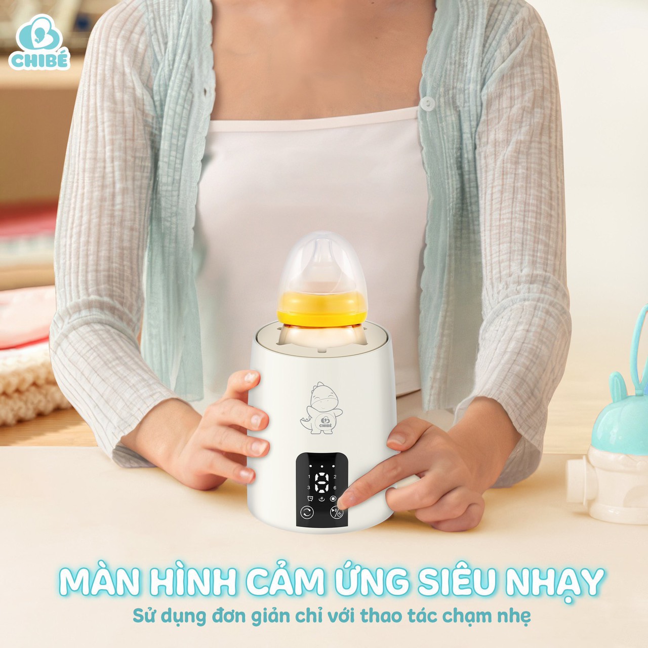 Máy Hâm sữa và Lắc Sữa Di Động Cho Bé CHIBÉ CB040 Pin 1200mAh, Lắc Sữa Không Vón Cục, Tiếng Ồn Nhỏ, Bảo Hành 18 Tháng