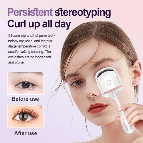 Máy Uốn Mi Điện Cao Cấp Uốn Cong Lông Mi Tự Nhiên Định Hình Lâu Dài Bằng Nhiệt Tích Hợp Cổng Sạc USB Tiện Dụng