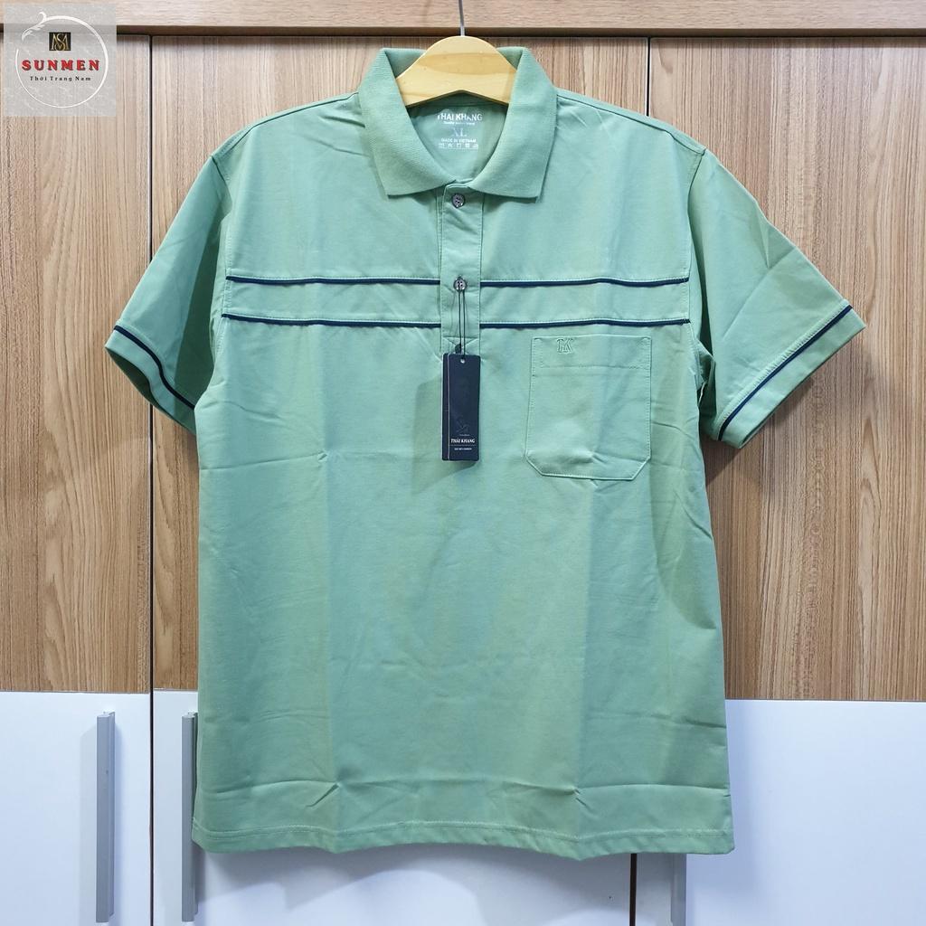 Áo Thun Nam Polo Cổ Trụ Trung Niên Cao Cấp Vải Cotton Loại Trơn From Rộng Tay Lỡ SUNMEN Đủ Màu Size Từ 50 - 80kg