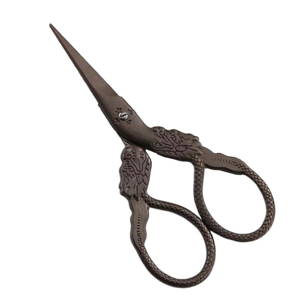 Vintage Dragon Pattern Sewing Scissors Trimming Dressmaking Shears Cross Stitch Stainless Steel Tailor Scissors for Sewing Embroidery Fabric