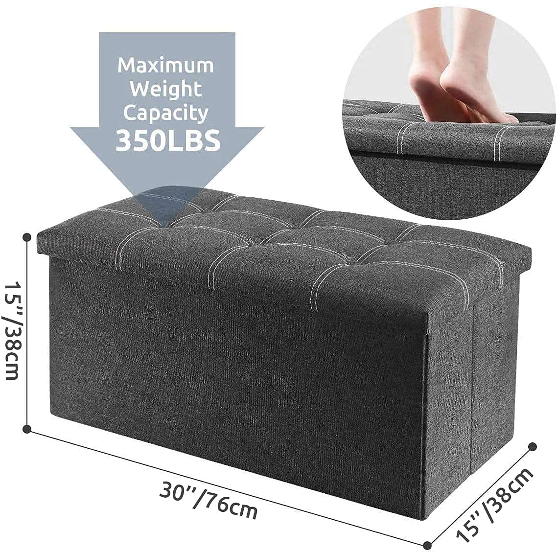 Ghế Đôn Dài Sofa kiêm hộp đựng đồ [2 in 1] Foronda Storage Ottoman