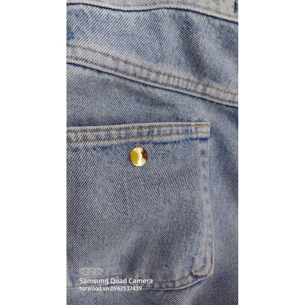 Nút bấm 4 thành phần (nút bóp) Nút quần jean 4 thành phần Loại 12mm Bằng thau Màu bạc, vàng, đồng, đen Phụ liệu may mặc