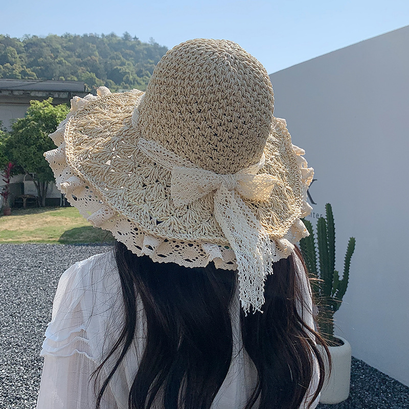 Mũ nón đi biển rộng vành chống nắng phối ren là sản phẩm hoàn hảo để bảo vệ da và tóc khỏi tác hại của tia UV dona2505211