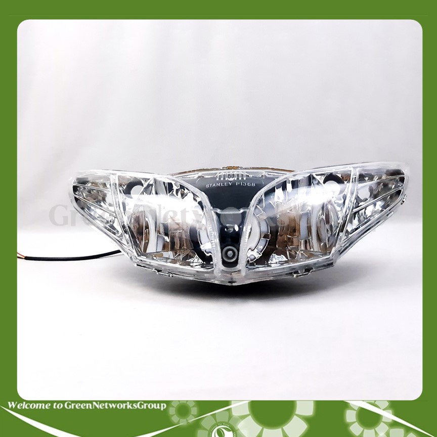 Bộ đèn pha bi cầu mắt cú dành cho xe Jupiter MX ( 4 chế độ ) chớp trắng , cos pha trắng , led màu Green Networks Group