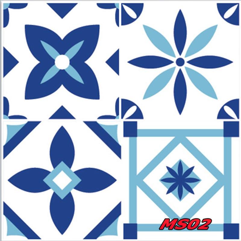 Decal dán tường gạch bông bản đẹp, sắc nét có hàng sẵn
