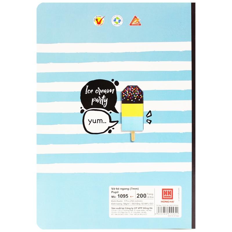 Vở Kẻ Ngang 200 Trang 58gsm Pupil Paper Color - Hồng Hà 1095