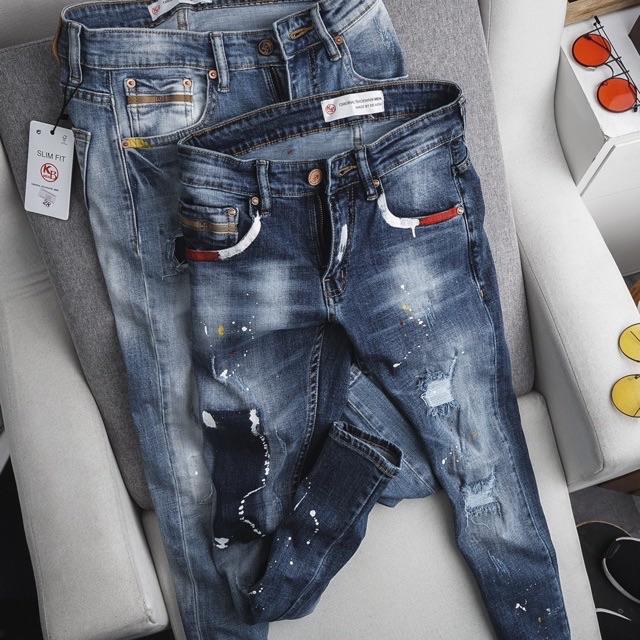 Quần Jean Nam cao cấp vảy sơn - co giãn