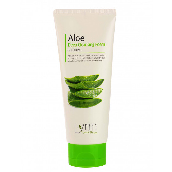 Sữa rửa mặt lô hội  Welcos natural therapy Lynn aloe deep cleansing foam 120g