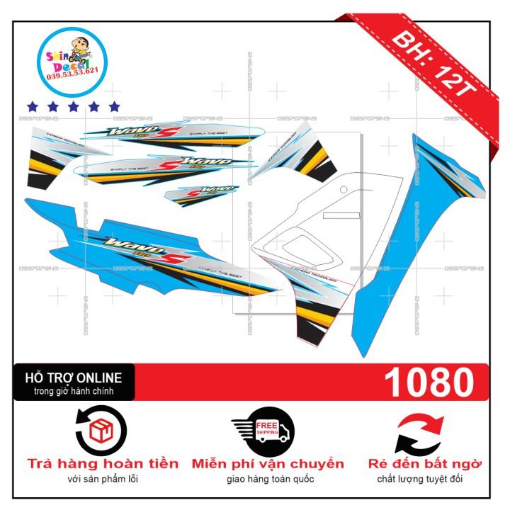 Tem rời wave S 2017 dán xe xanh