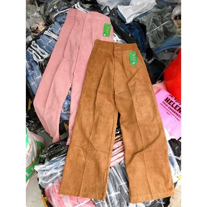 Quần culottes Nhung Gân ống rộng phong cách ulzang- bảng màu shop tự chụp